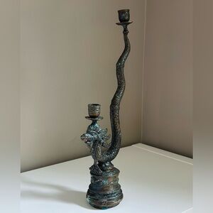 Antique dragon statue candle holder